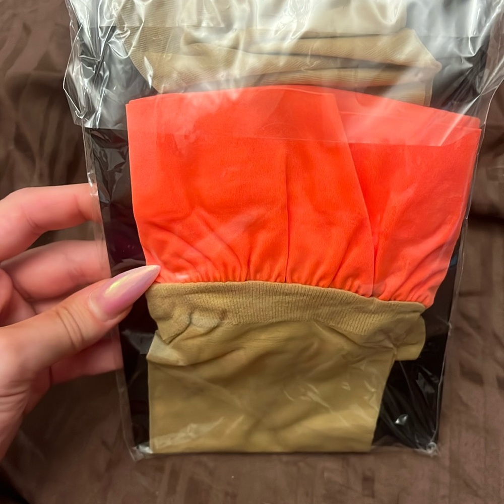 Rare Honey Birdette dixie orange stockings sz medium